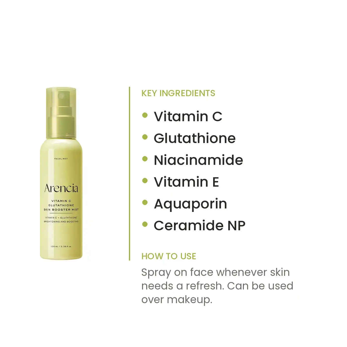 Arencia - Vitamin C Glutathione Skin Booster Mist 100ml - Image 3